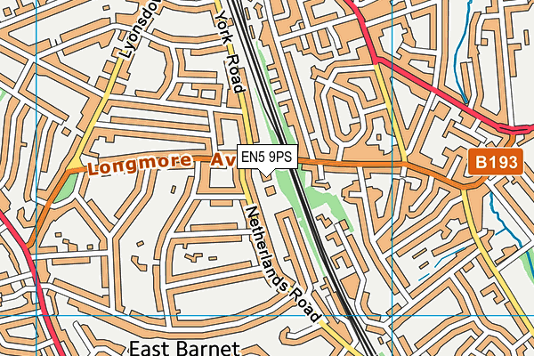 EN5 9PS map - OS VectorMap District (Ordnance Survey)