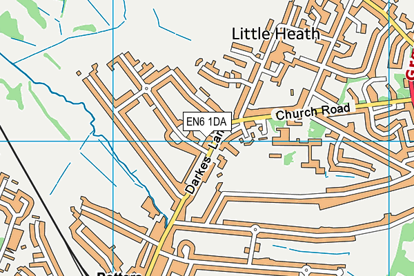 EN6 1DA map - OS VectorMap District (Ordnance Survey)