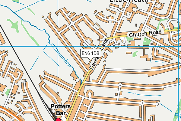 EN6 1DB map - OS VectorMap District (Ordnance Survey)