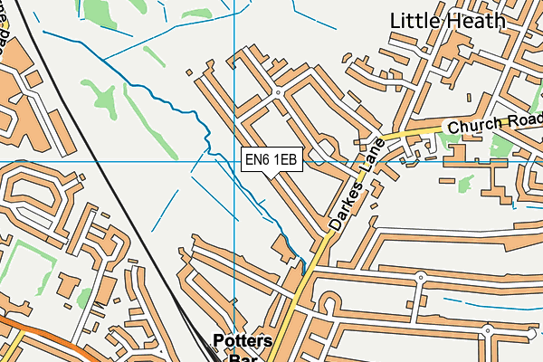 EN6 1EB map - OS VectorMap District (Ordnance Survey)