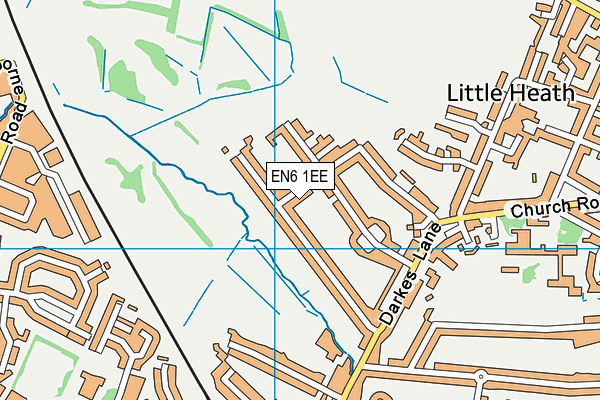 EN6 1EE map - OS VectorMap District (Ordnance Survey)