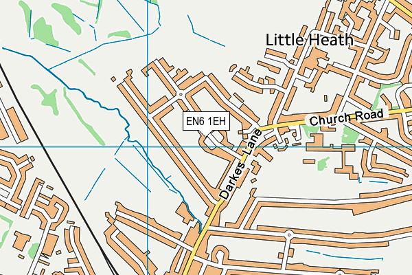 EN6 1EH map - OS VectorMap District (Ordnance Survey)