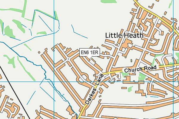 EN6 1ER map - OS VectorMap District (Ordnance Survey)