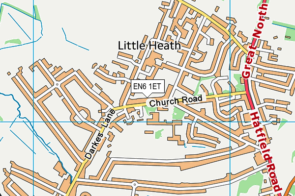 EN6 1ET map - OS VectorMap District (Ordnance Survey)