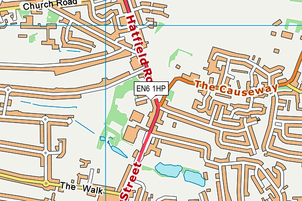 EN6 1HP map - OS VectorMap District (Ordnance Survey)