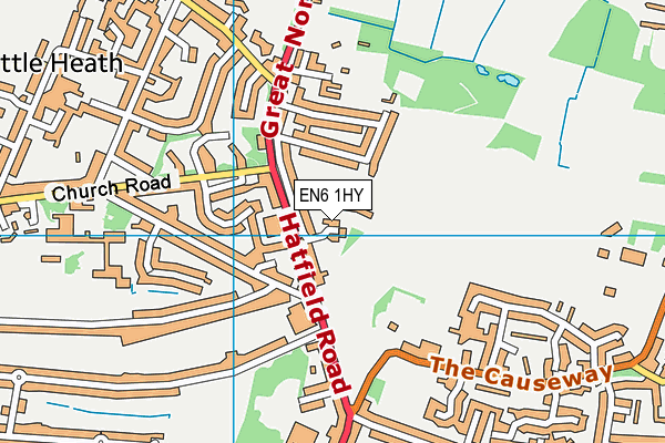 EN6 1HY map - OS VectorMap District (Ordnance Survey)
