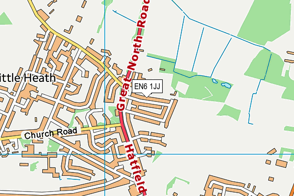EN6 1JJ map - OS VectorMap District (Ordnance Survey)