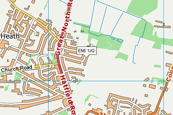 EN6 1JQ map - OS VectorMap District (Ordnance Survey)