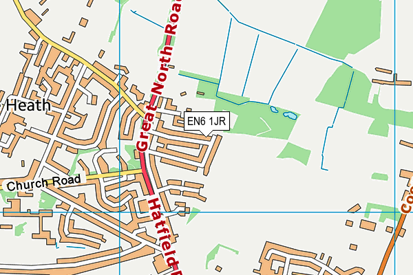 EN6 1JR map - OS VectorMap District (Ordnance Survey)