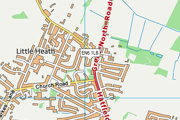EN6 1LB map - OS VectorMap District (Ordnance Survey)