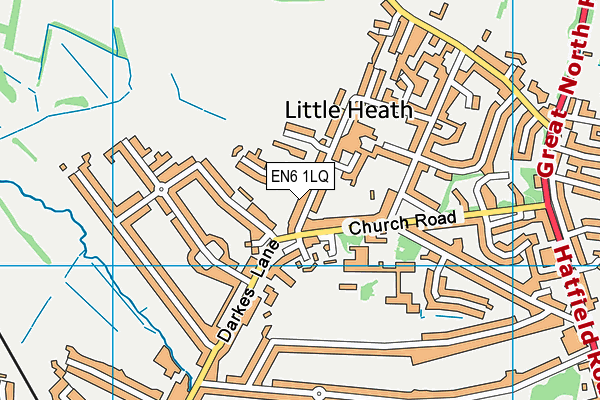 EN6 1LQ map - OS VectorMap District (Ordnance Survey)