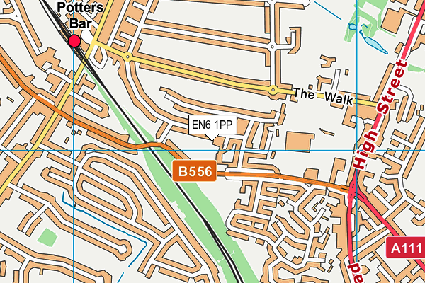 EN6 1PP map - OS VectorMap District (Ordnance Survey)