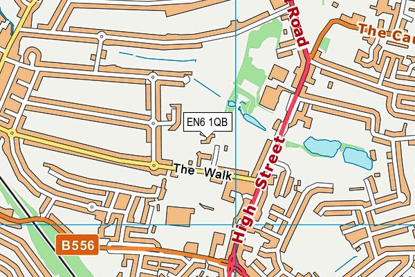 Potters Bar Town Fc map (EN6 1QB) - OS VectorMap District (Ordnance Survey)