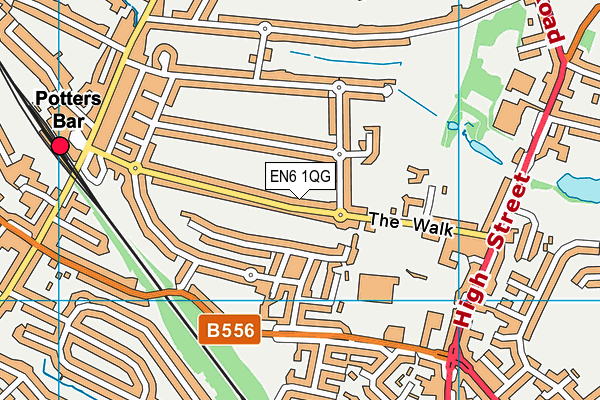 EN6 1QG map - OS VectorMap District (Ordnance Survey)
