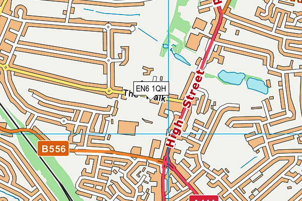 EN6 1QH map - OS VectorMap District (Ordnance Survey)
