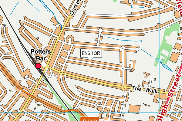 EN6 1QR map - OS VectorMap District (Ordnance Survey)