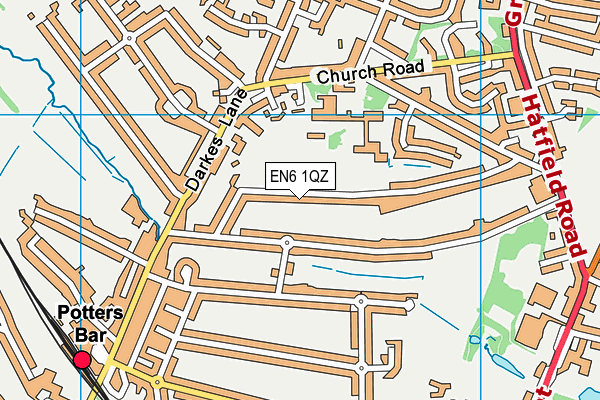 EN6 1QZ map - OS VectorMap District (Ordnance Survey)