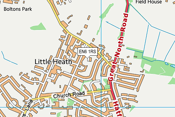 EN6 1RS map - OS VectorMap District (Ordnance Survey)