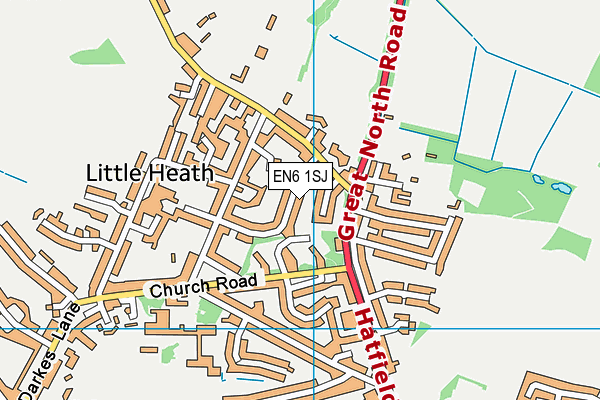 EN6 1SJ map - OS VectorMap District (Ordnance Survey)