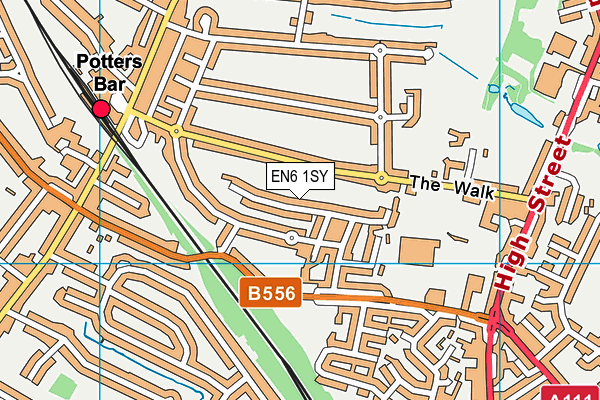 EN6 1SY map - OS VectorMap District (Ordnance Survey)