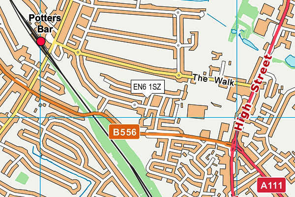 EN6 1SZ map - OS VectorMap District (Ordnance Survey)