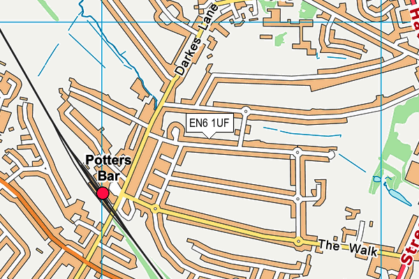 EN6 1UF map - OS VectorMap District (Ordnance Survey)