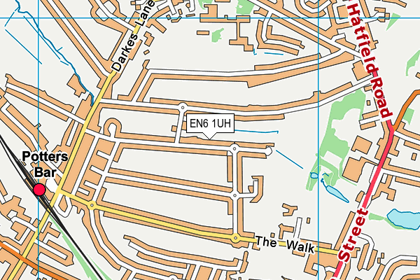 EN6 1UH map - OS VectorMap District (Ordnance Survey)