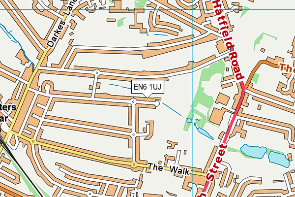EN6 1UJ map - OS VectorMap District (Ordnance Survey)