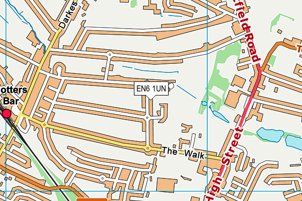 EN6 1UN map - OS VectorMap District (Ordnance Survey)