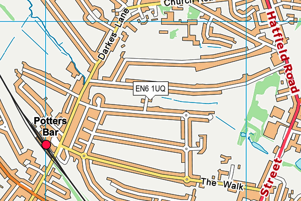 EN6 1UQ map - OS VectorMap District (Ordnance Survey)