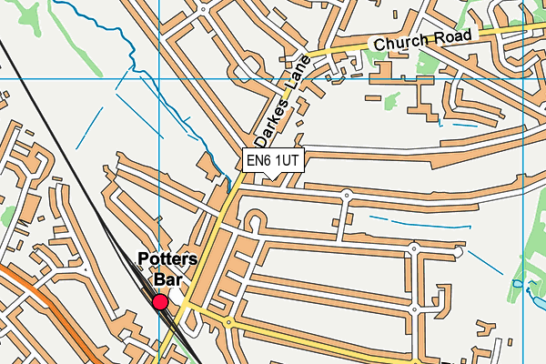EN6 1UT map - OS VectorMap District (Ordnance Survey)