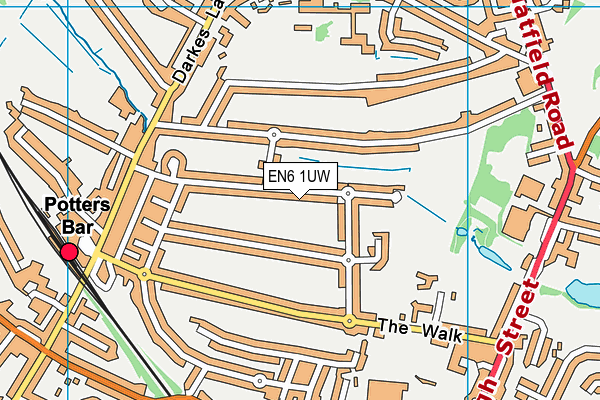 EN6 1UW map - OS VectorMap District (Ordnance Survey)