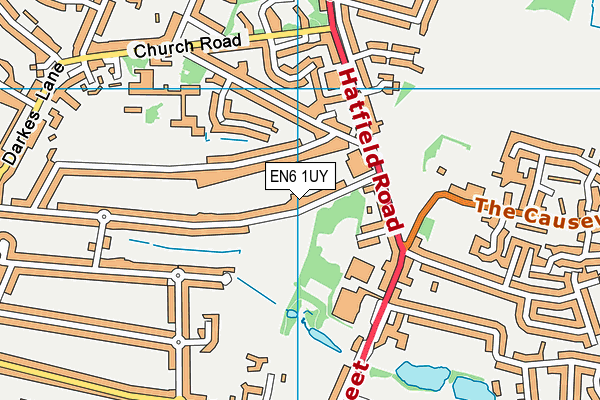 EN6 1UY map - OS VectorMap District (Ordnance Survey)
