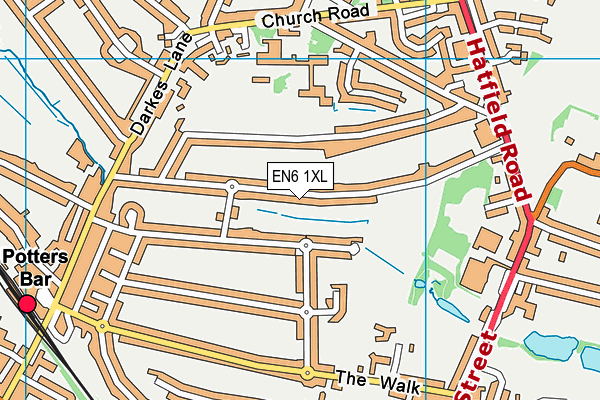 EN6 1XL map - OS VectorMap District (Ordnance Survey)
