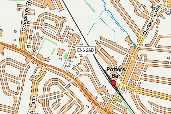 EN6 2AD map - OS VectorMap District (Ordnance Survey)