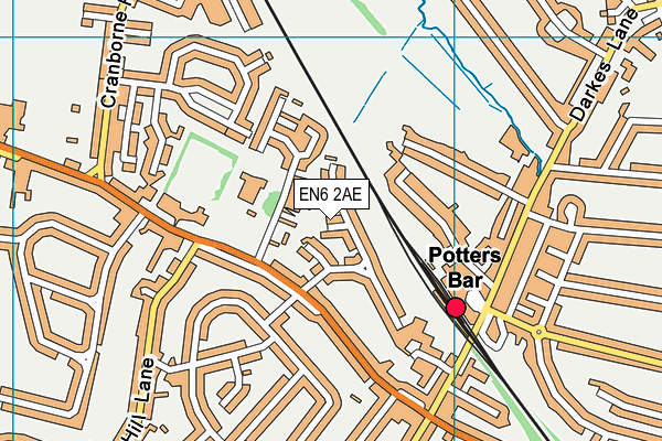 EN6 2AE map - OS VectorMap District (Ordnance Survey)