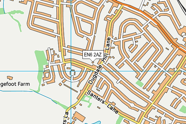 EN6 2AZ map - OS VectorMap District (Ordnance Survey)