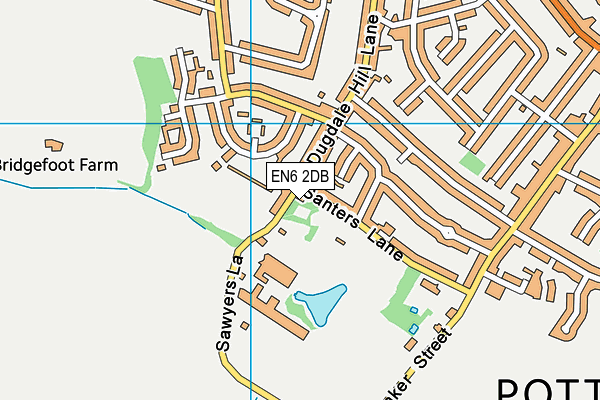 EN6 2DB map - OS VectorMap District (Ordnance Survey)