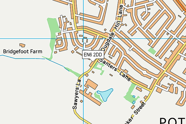 EN6 2DD map - OS VectorMap District (Ordnance Survey)