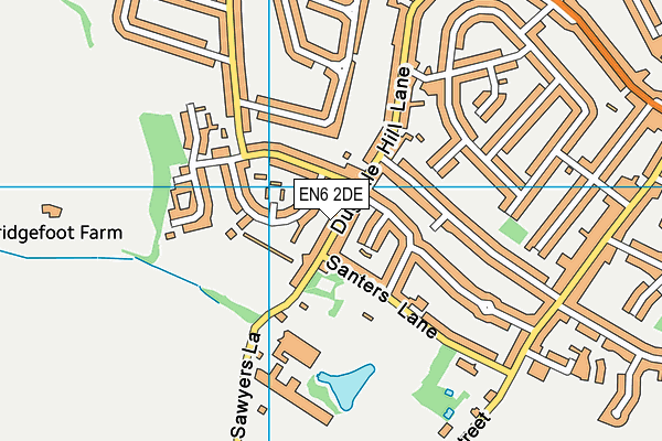 EN6 2DE map - OS VectorMap District (Ordnance Survey)