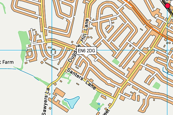 EN6 2DG map - OS VectorMap District (Ordnance Survey)
