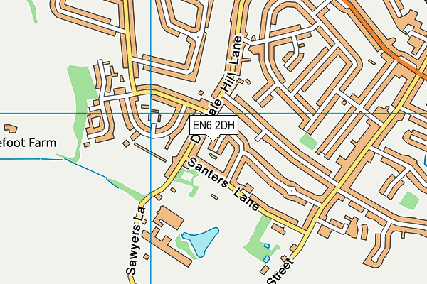 EN6 2DH map - OS VectorMap District (Ordnance Survey)