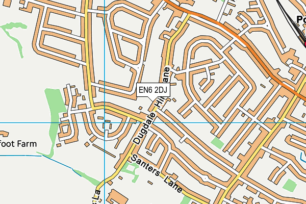 EN6 2DJ map - OS VectorMap District (Ordnance Survey)