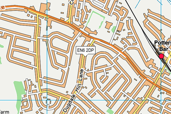 EN6 2DP map - OS VectorMap District (Ordnance Survey)