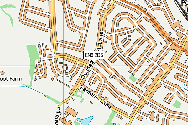 EN6 2DS map - OS VectorMap District (Ordnance Survey)