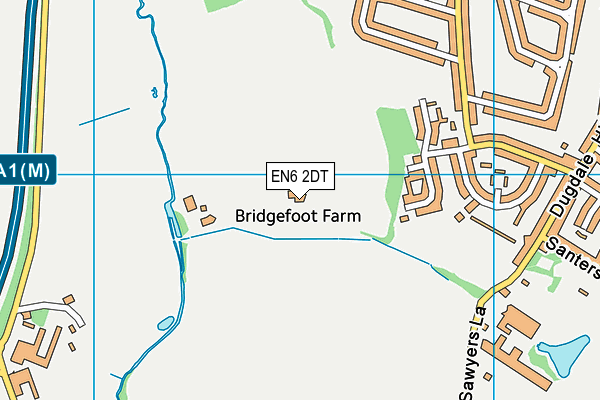 EN6 2DT map - OS VectorMap District (Ordnance Survey)