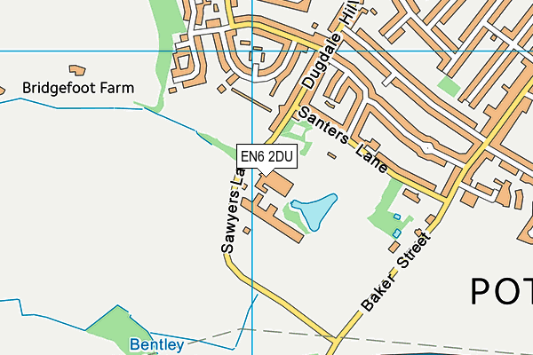 Dame Alice Owen's School map (EN6 2DU) - OS VectorMap District (Ordnance Survey)