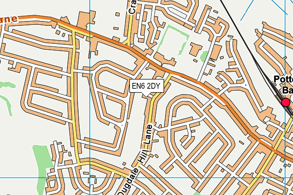 EN6 2DY map - OS VectorMap District (Ordnance Survey)