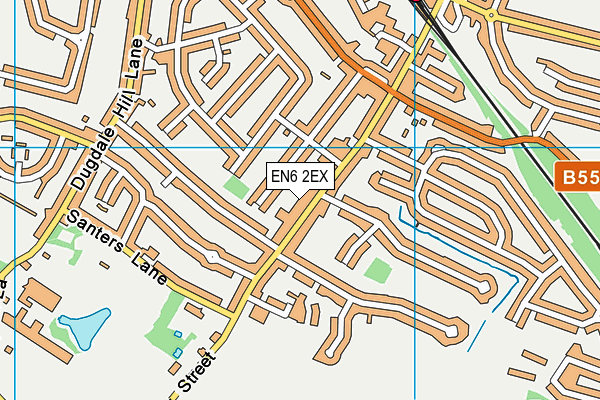 EN6 2EX map - OS VectorMap District (Ordnance Survey)