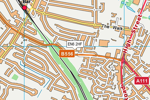 EN6 2HF map - OS VectorMap District (Ordnance Survey)